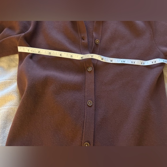 Sunday Best Aritzia | collared dress cognac brown stretch button front medium - Picture 5 of 10